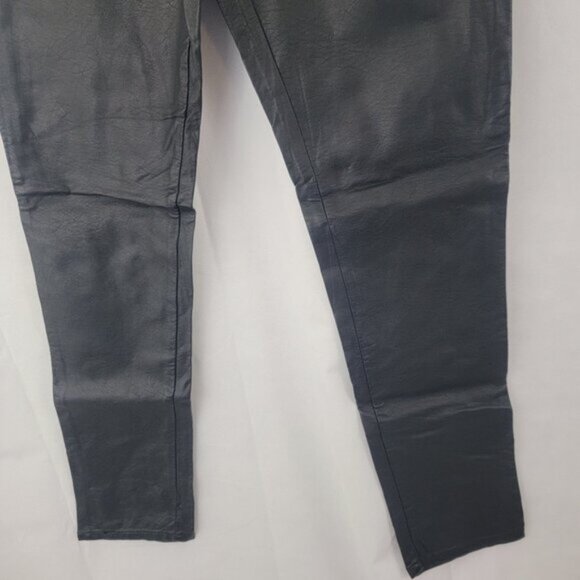 TRIPP NYC Mens Pants Sz 30 Black Faux Leather Pleather Vegan Skinny Goth Punk - Picture 3 of 14